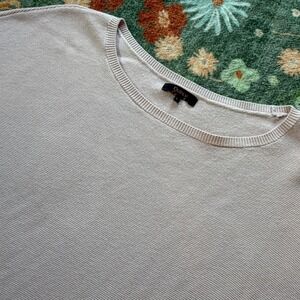 Quince Cotton Cashmere Link-Stitch Dolman Sweater Sugar Stone L SHWDC01
